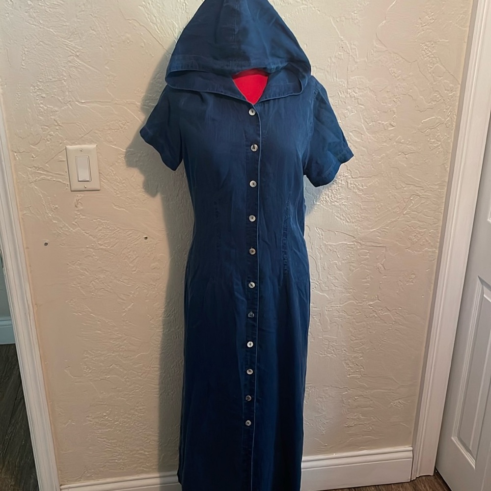 Vintage Lauren K Sport Corduroy Style Button Down Hooded